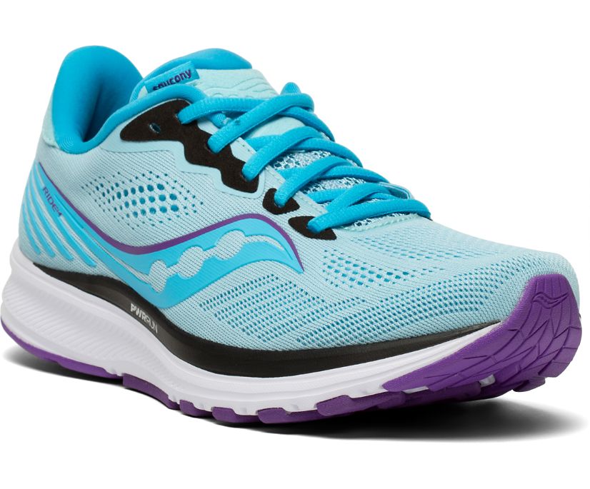 Women's Saucony Ride 14 Running Shoes Blue | Singapore 186RVDW